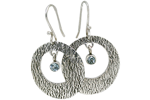 Design 10664: blue blue topaz art-deco, hoop earrings