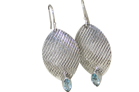Design 10667: blue,white aquamarine art-deco earrings