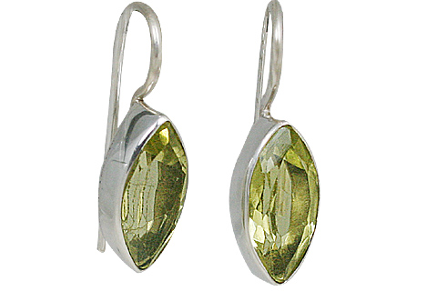 Design 10674: green lemon quartz contemporary earrings