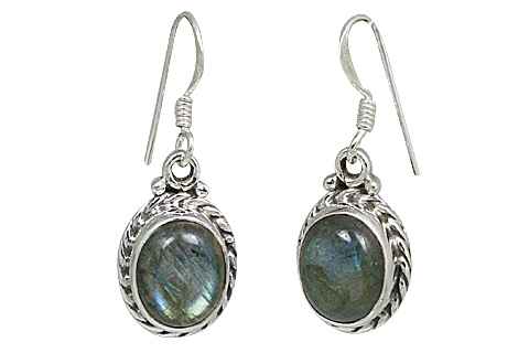 Design 10678: green labradorite earrings
