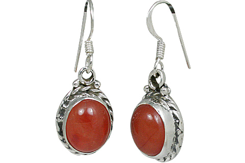 Design 10680: red carnelian earrings