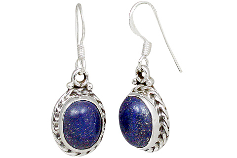 Design 10681: blue lapis lazuli staff-picks earrings