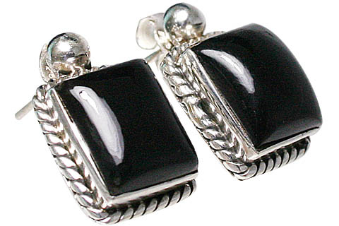 Design 10704: black onyx post earrings