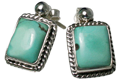 Design 10723: green turquoise earrings