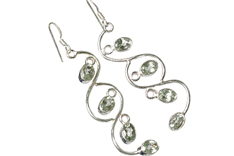Design 10743: green green amethyst art-deco earrings