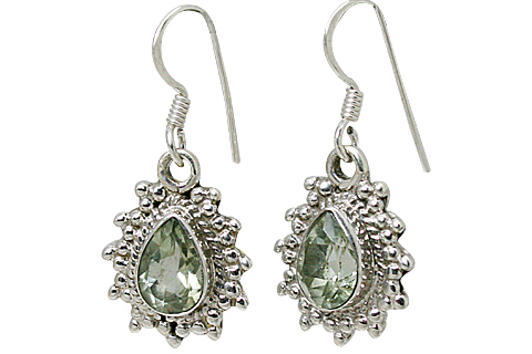 Design 10775: green green amethyst drop earrings