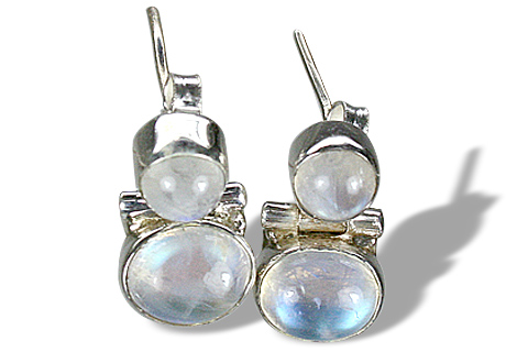 Design 10786: white moonstone post earrings