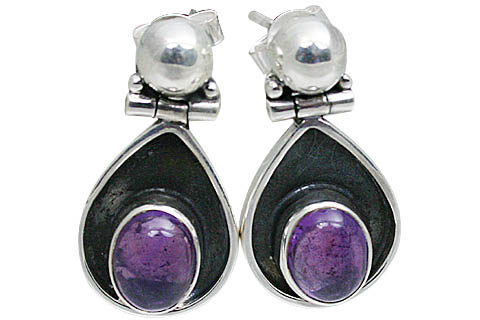 Design 10814: purple amethyst post earrings