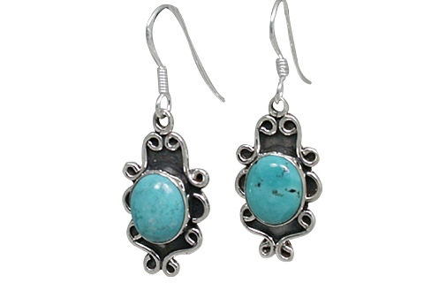Design 10895: blue,green turquoise american-southwest earrings