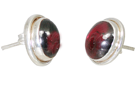 Design 10897: red garnet post, studs earrings