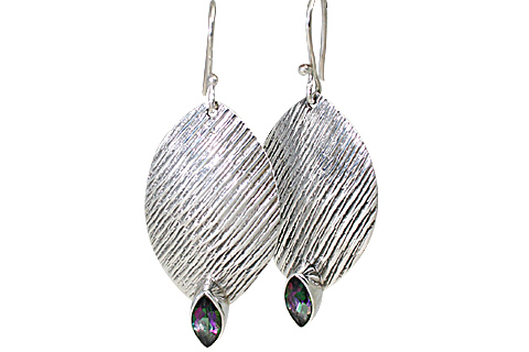 Design 11107: blue,pink mystic quartz earrings