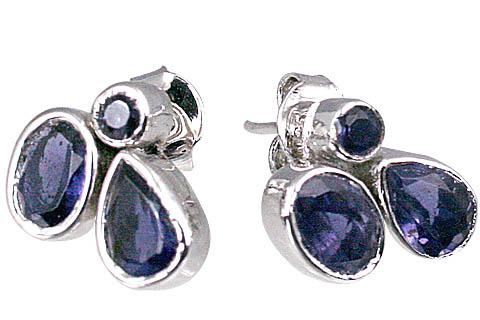 Design 11242: blue iolite post earrings