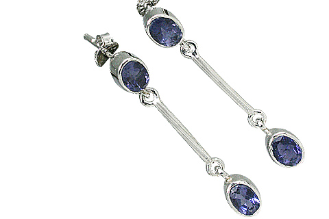 Design 11255: blue iolite post earrings