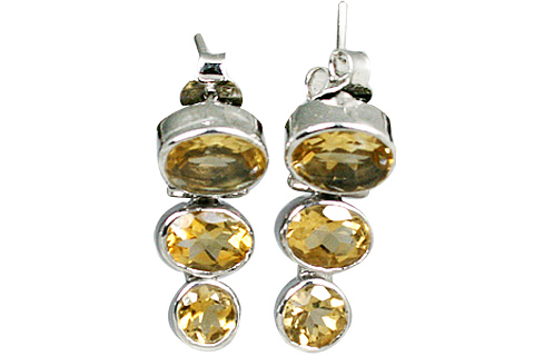 Design 11268: yellow citrine post earrings