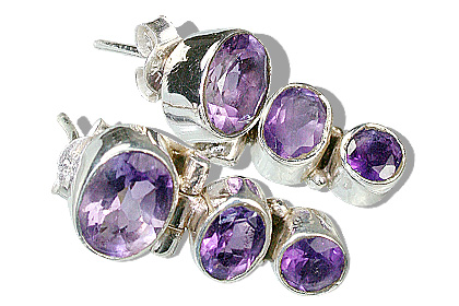 Design 11270: purple amethyst post earrings