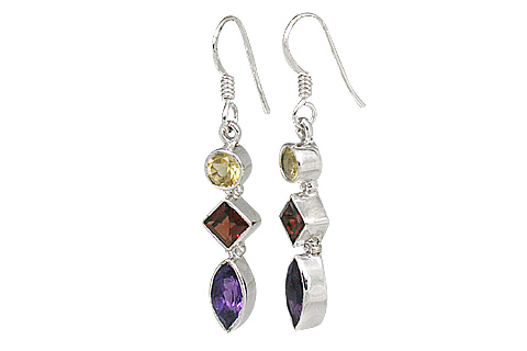 Design 11277: multi-color multi-stone earrings
