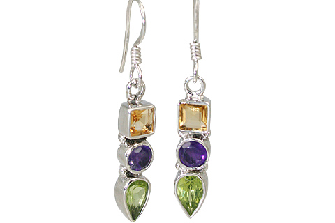 Design 11321: Multi multi-stone earrings