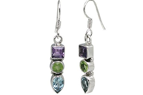 Design 11322: multi-color multi-stone earrings