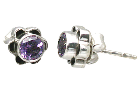 Design 11351: purple amethyst flower earrings