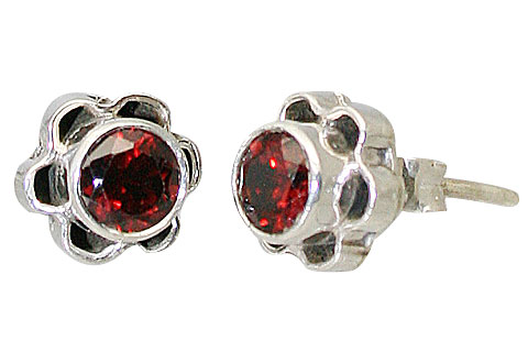Design 11360: red garnet post earrings