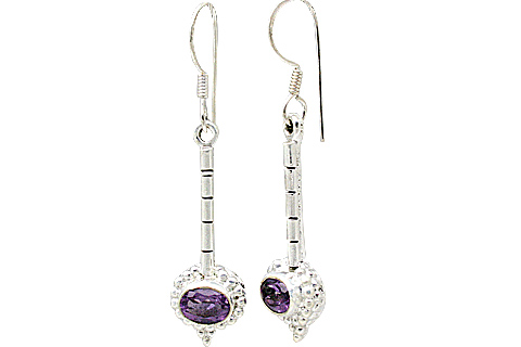 Design 11370: purple,white amethyst earrings