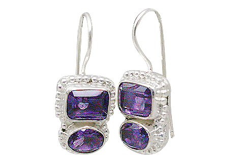 Design 11377: purple amethyst art-deco earrings