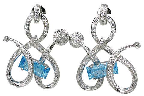 Design 11550: blue,white blue topaz earrings