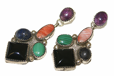 Design 11574: Multi multi-stone earrings