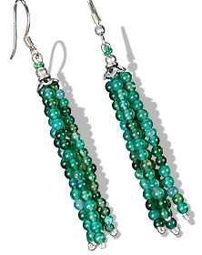 Design 11843: green aventurine multistrand earrings