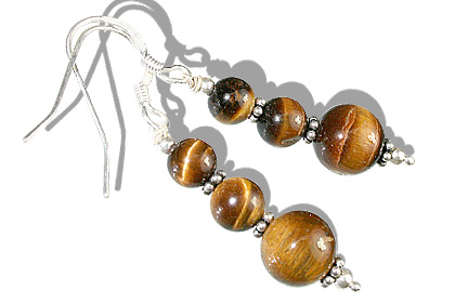 Design 11864: brown,yellow tiger eye ethnic earrings