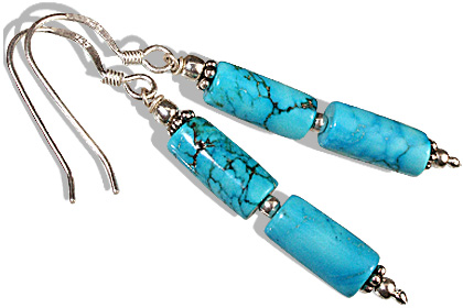 Design 11865: blue turquoise ethnic earrings