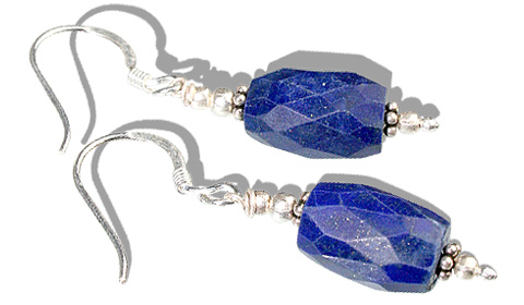 Design 11868: Blue lapis lazuli ethnic earrings