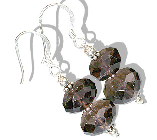 Design 11871: Brown smoky quartz earrings