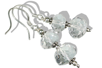 Design 11874: white crystal earrings