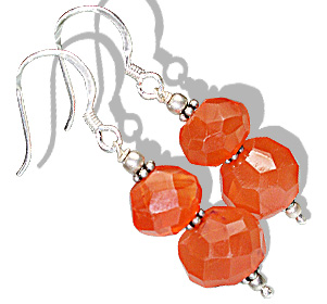 Design 11875: orange carnelian ethnic earrings