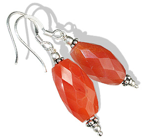 Design 11890: orange carnelian ethnic earrings