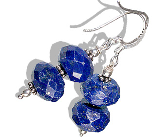 Design 11919: blue lapis lazuli ethnic earrings