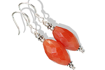 Design 11922: orange carnelian ethnic earrings