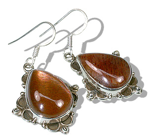 Design 11946: brown sunstone american-southwest earrings