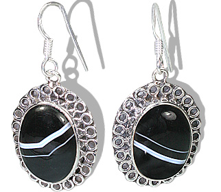 Design 11999: black onyx american-southwest earrings