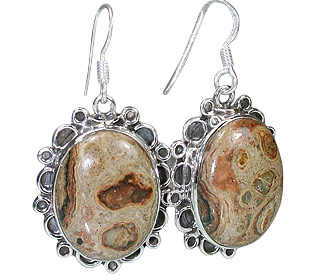 Design 12012: brown jasper american-southwest, ethnic earrings