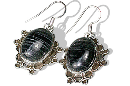Design 12040: black,gray jasper american-southwest, ethnic earrings