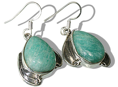 Design 12046: green amazonite american-southwest earrings