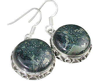 Design 12065: black,green,gray jasper american-southwest, ethnic earrings