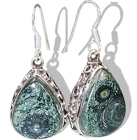 Design 12068: green,gray jasper american-southwest earrings