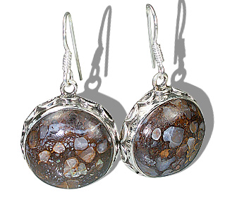 Design 12091: brown opal american-southwest, ethnic earrings