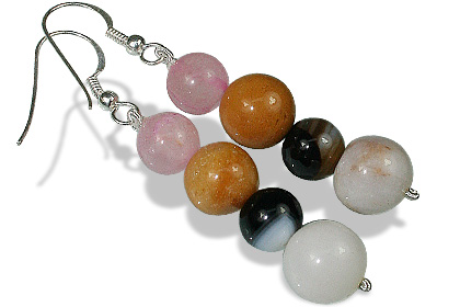 Design 12242: multi-color multi-stone earrings