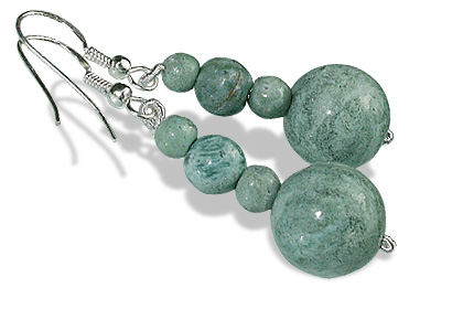Design 12250: green jasper earrings