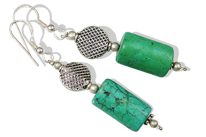 Design 12388: green turquoise earrings