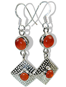 Design 12404: orange carnelian earrings